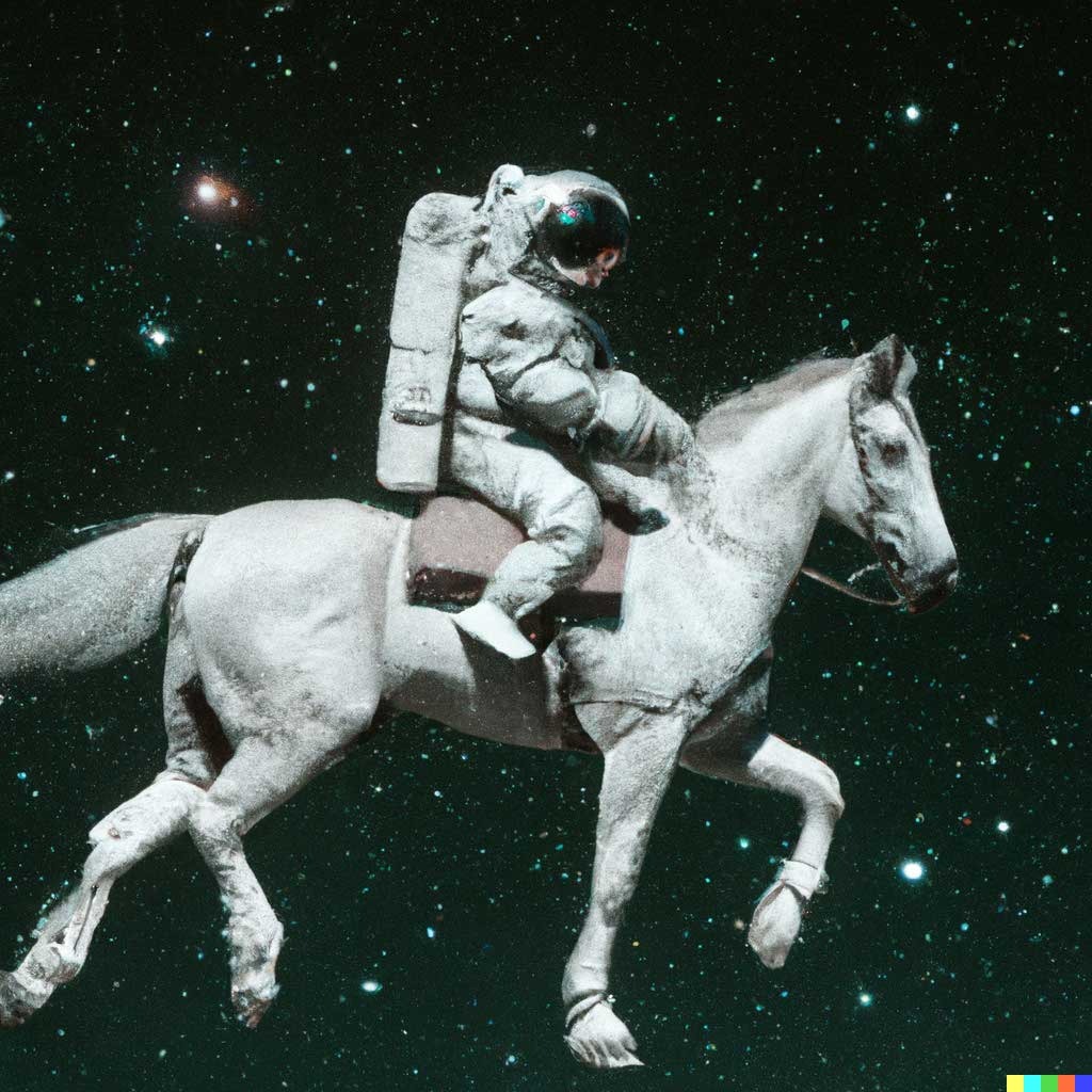 An astronaut, riding a horse, in a photorealistic style