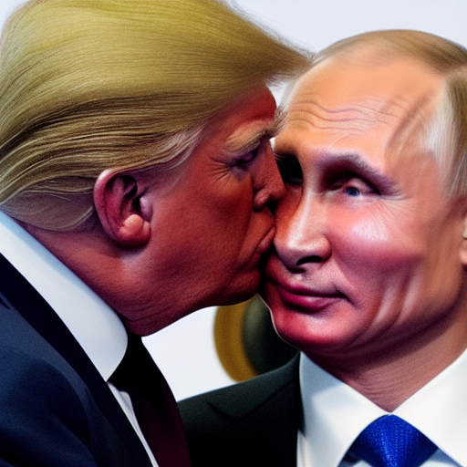 Generated by Stable Diffusion, prompt: trump kiss putin
