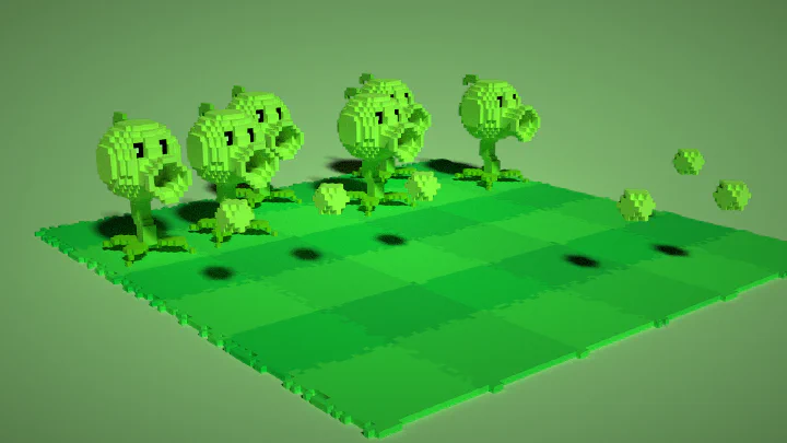 Taichi Voxel Peashooter Creation