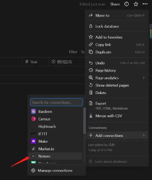 Connect the integration to your Notion database